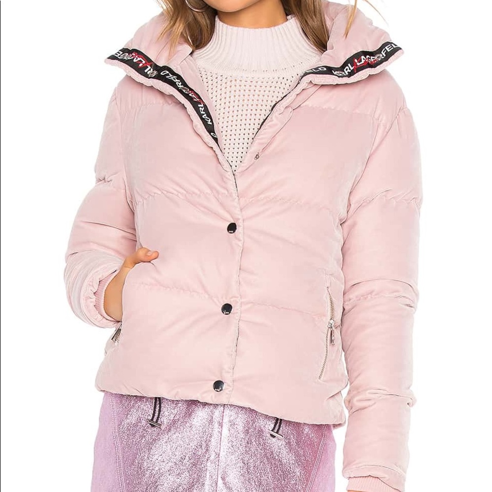 Baby pink velvet jacket